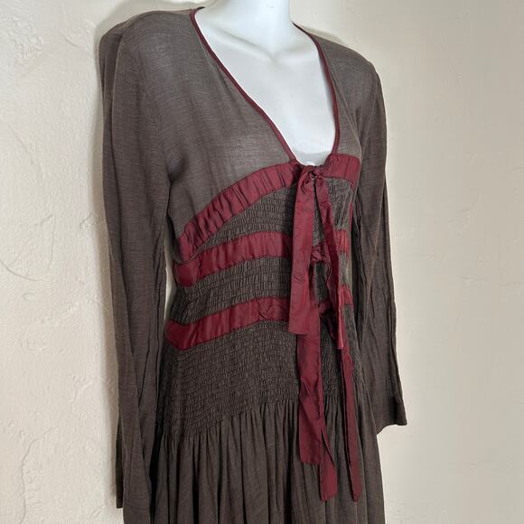 Jean Paul Gaultier Vintage Brown Dress Ribbons Size 36 / S - Picture 3 of 16